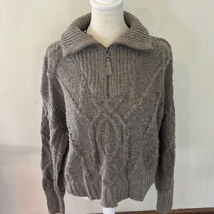 NWOT Skull Cashmere Blended Brown Cable Knit Sweater - Sz S